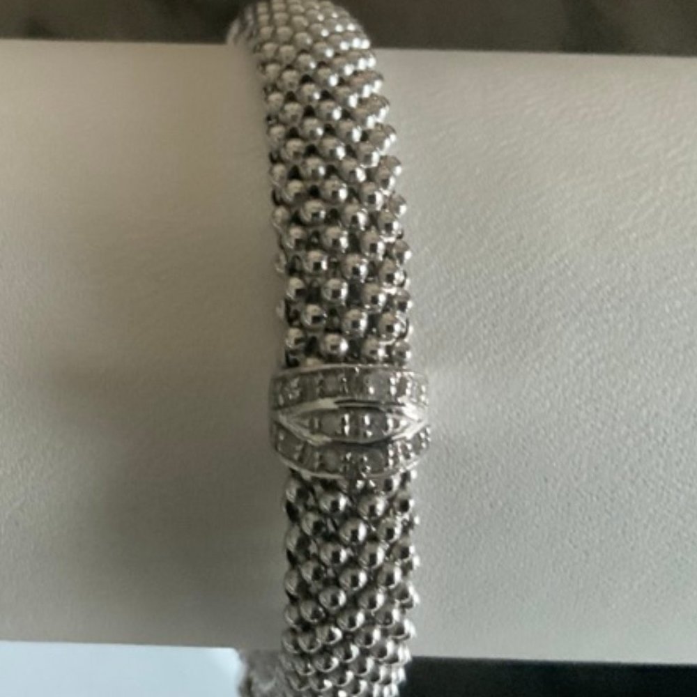 Sterling Silver Diamond Bracelet & Matching Ring